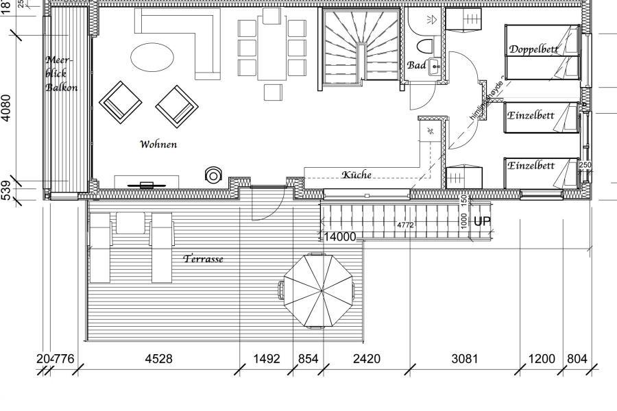 1. Etage, Bauzeichnung